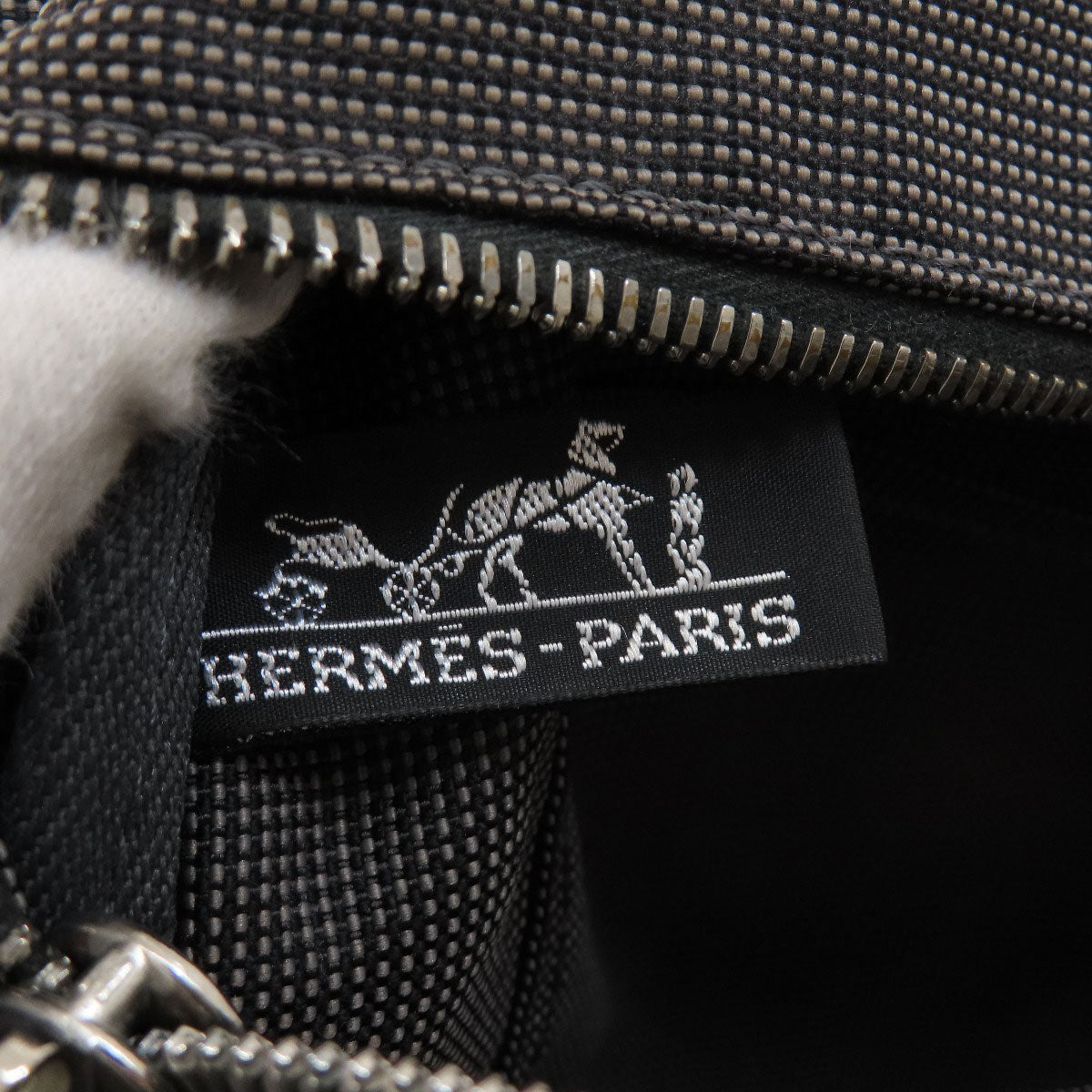 HERMES Tote Bag canvas gray Her LineMM Women  d