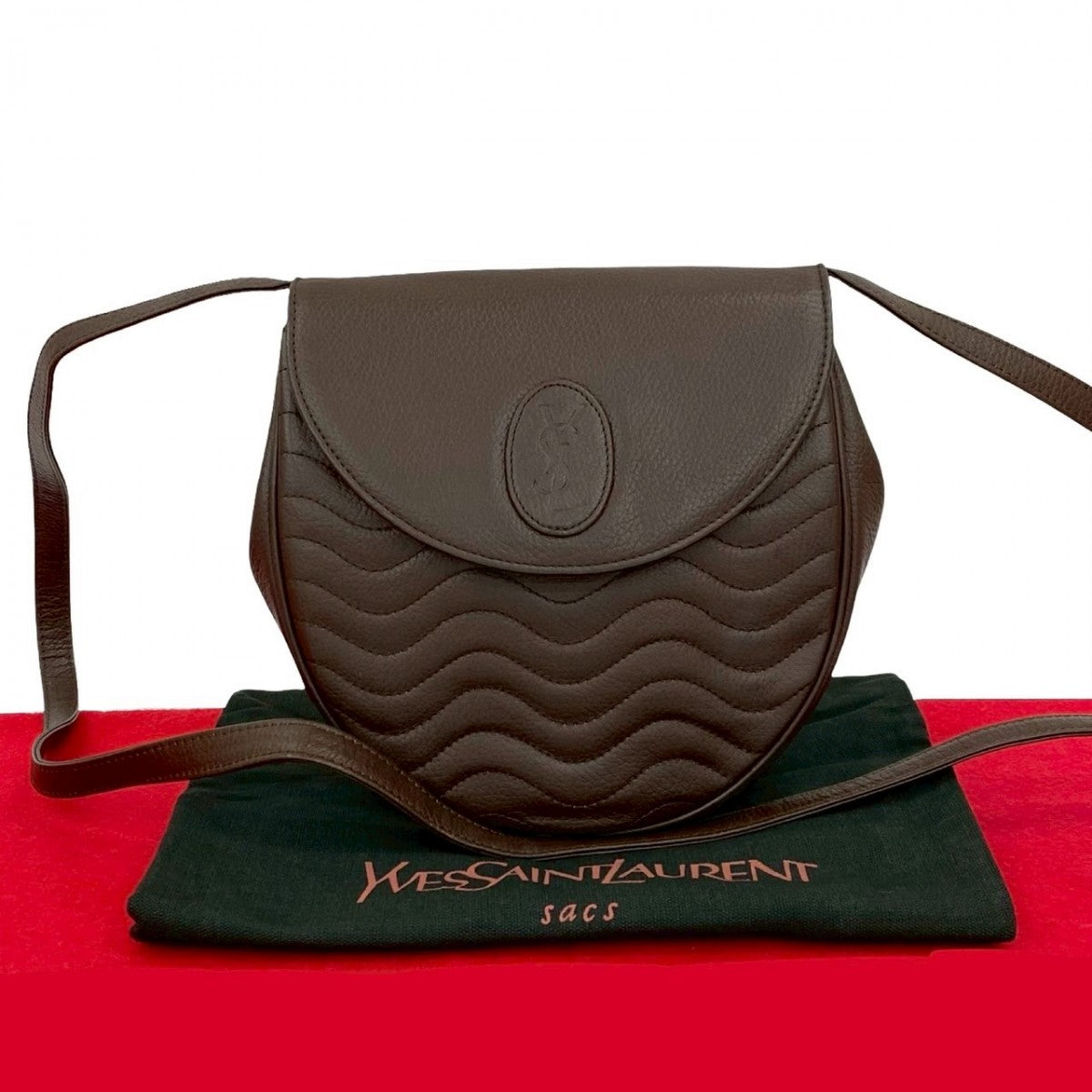 YVES SAINT LAURENT Shoulder Bag leather Brown