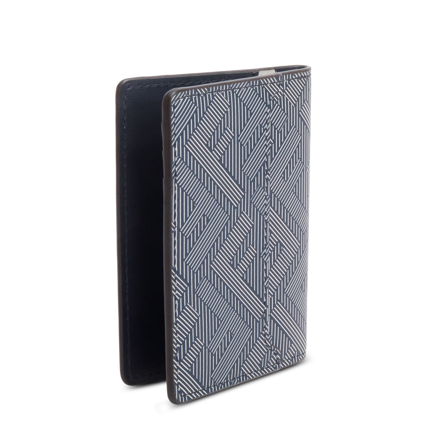 Fendi Grey FF Logo Leather Shadow Bifold Card Holder