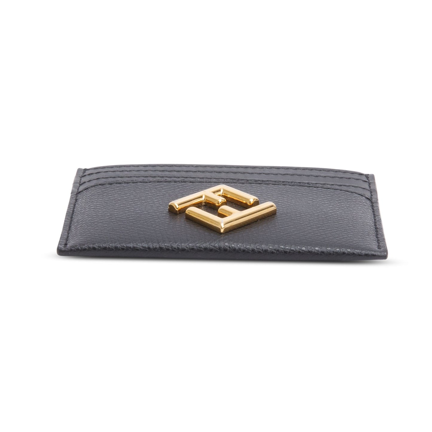 Fendi 2023 Black Calfskin Leather FF Diamonds Card Case