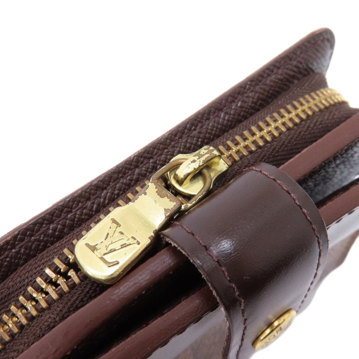 LOUIS VUITTON Bifold Wallet M61668 Damier canvas Brown Compact Zip Damier Ebene Women  d