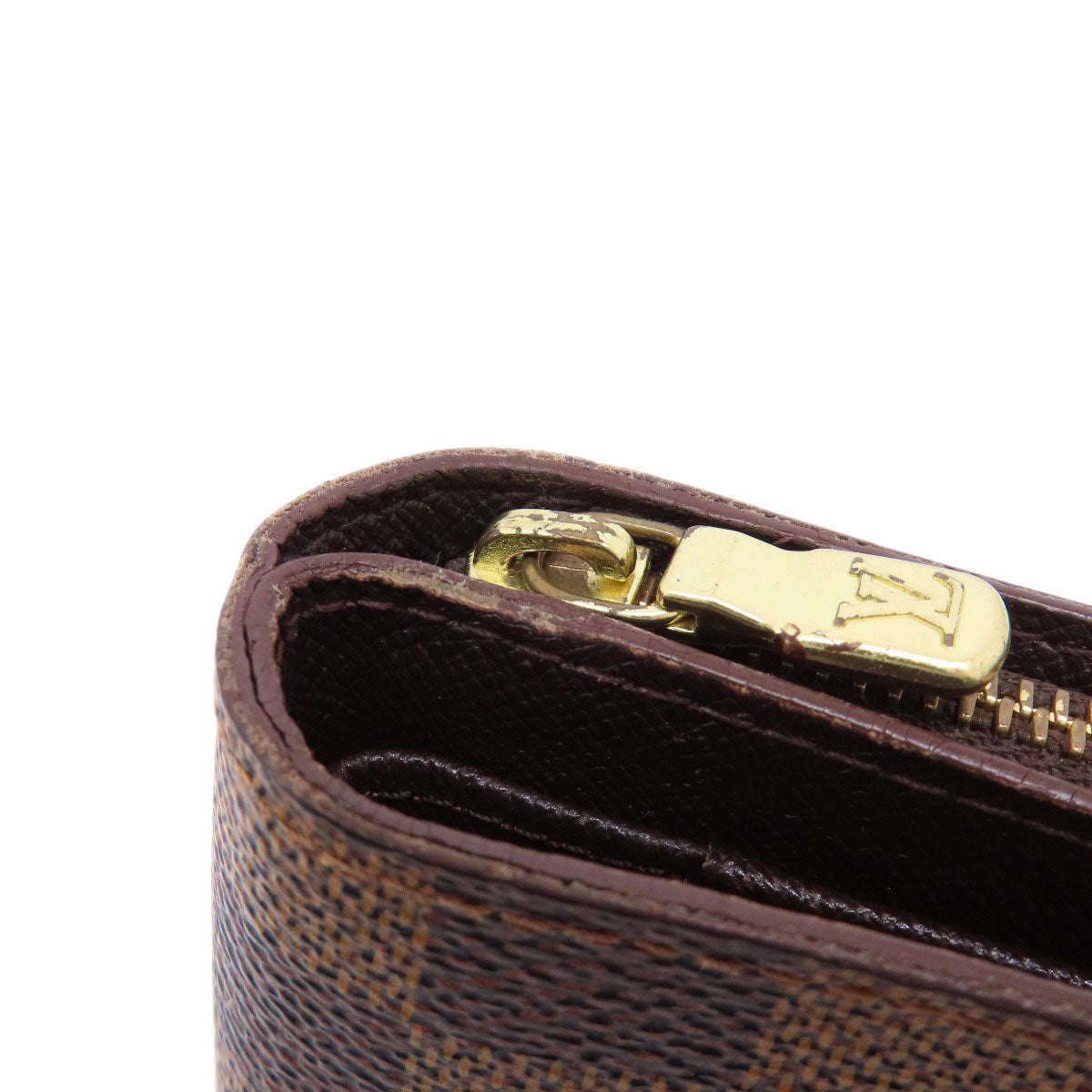 LOUIS VUITTON Bifold Wallet M61668 Damier canvas Brown Compact Zip Damier Ebene Women  d