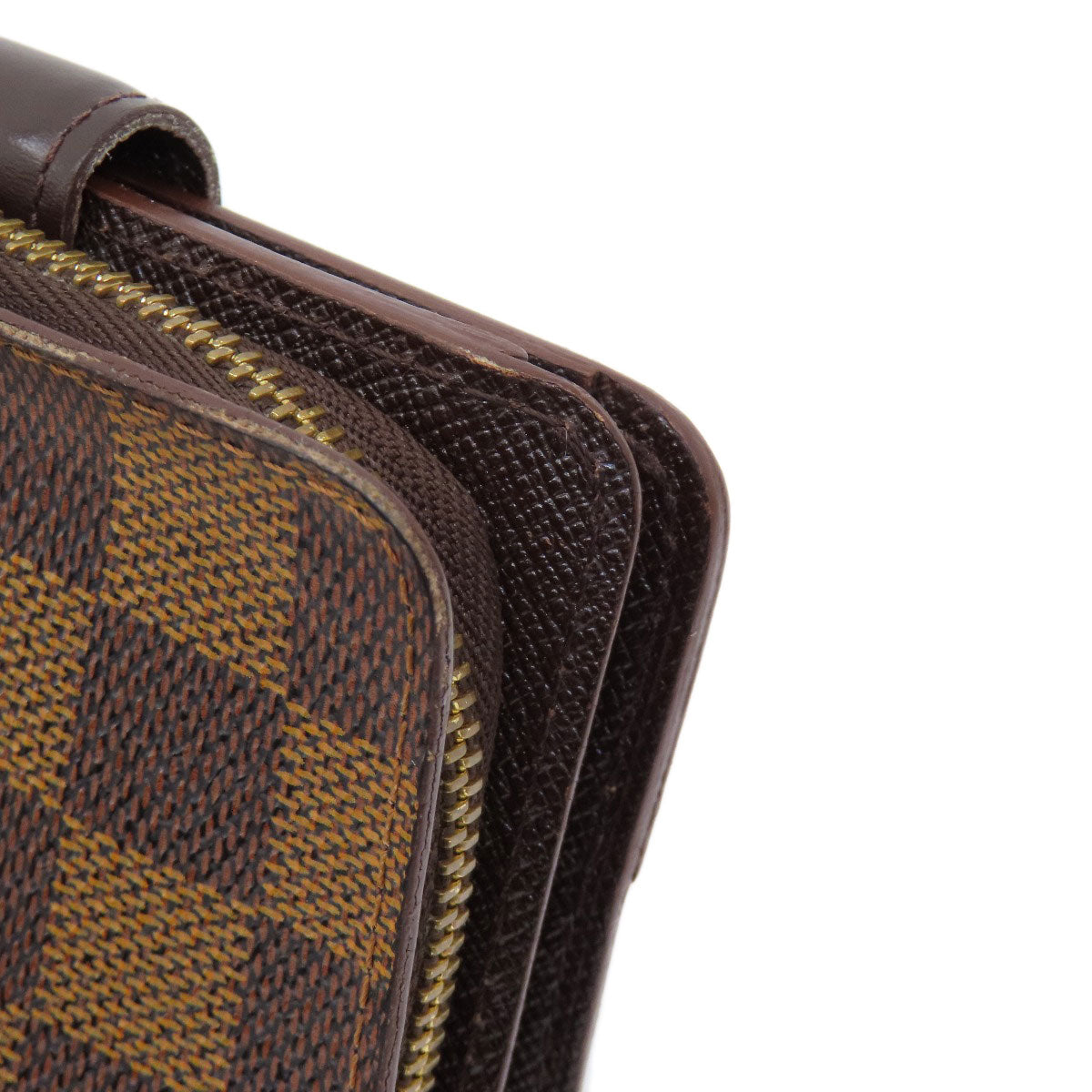 LOUIS VUITTON Bifold Wallet M61668 Damier canvas Brown Compact Zip Damier Ebene Women  d