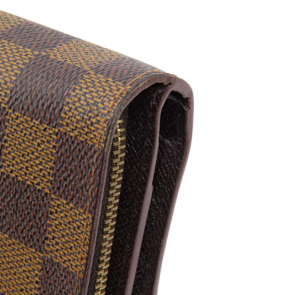 LOUIS VUITTON Bifold Wallet M61668 Damier canvas Brown Compact Zip Damier Ebene Women  d