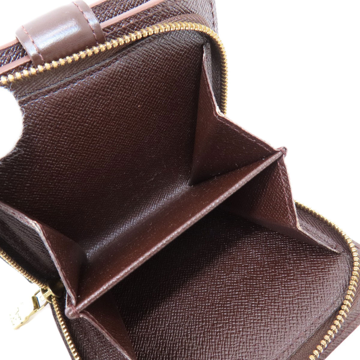 LOUIS VUITTON Bifold Wallet M61668 Damier canvas Brown Compact Zip Damier Ebene Women  d