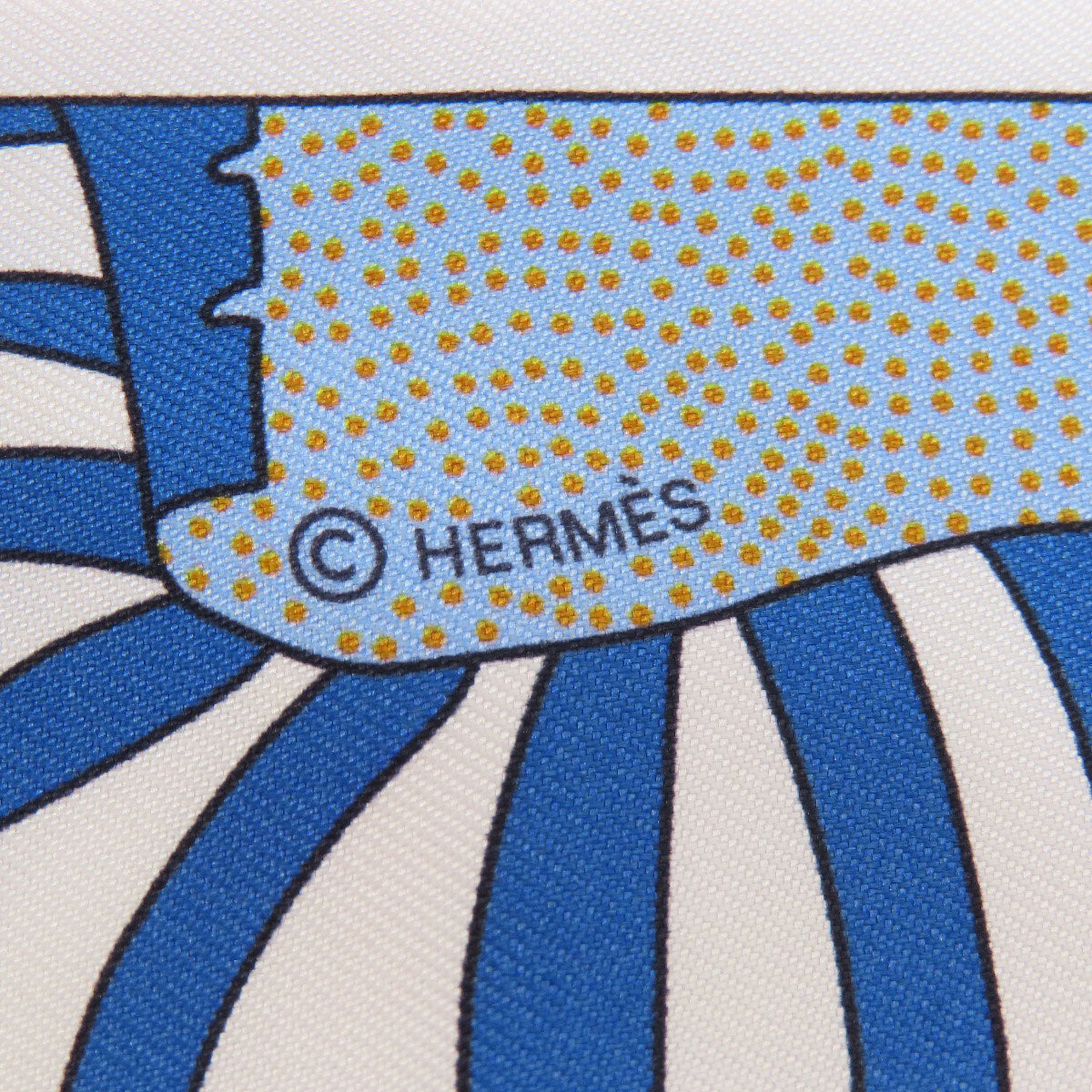 HERMES scarf silk white Twilly Women  d
