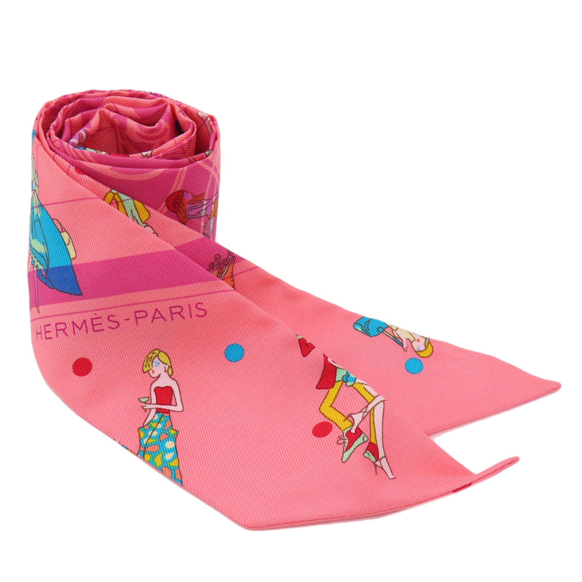 HERMES scarf silk pink Twilly Women  d