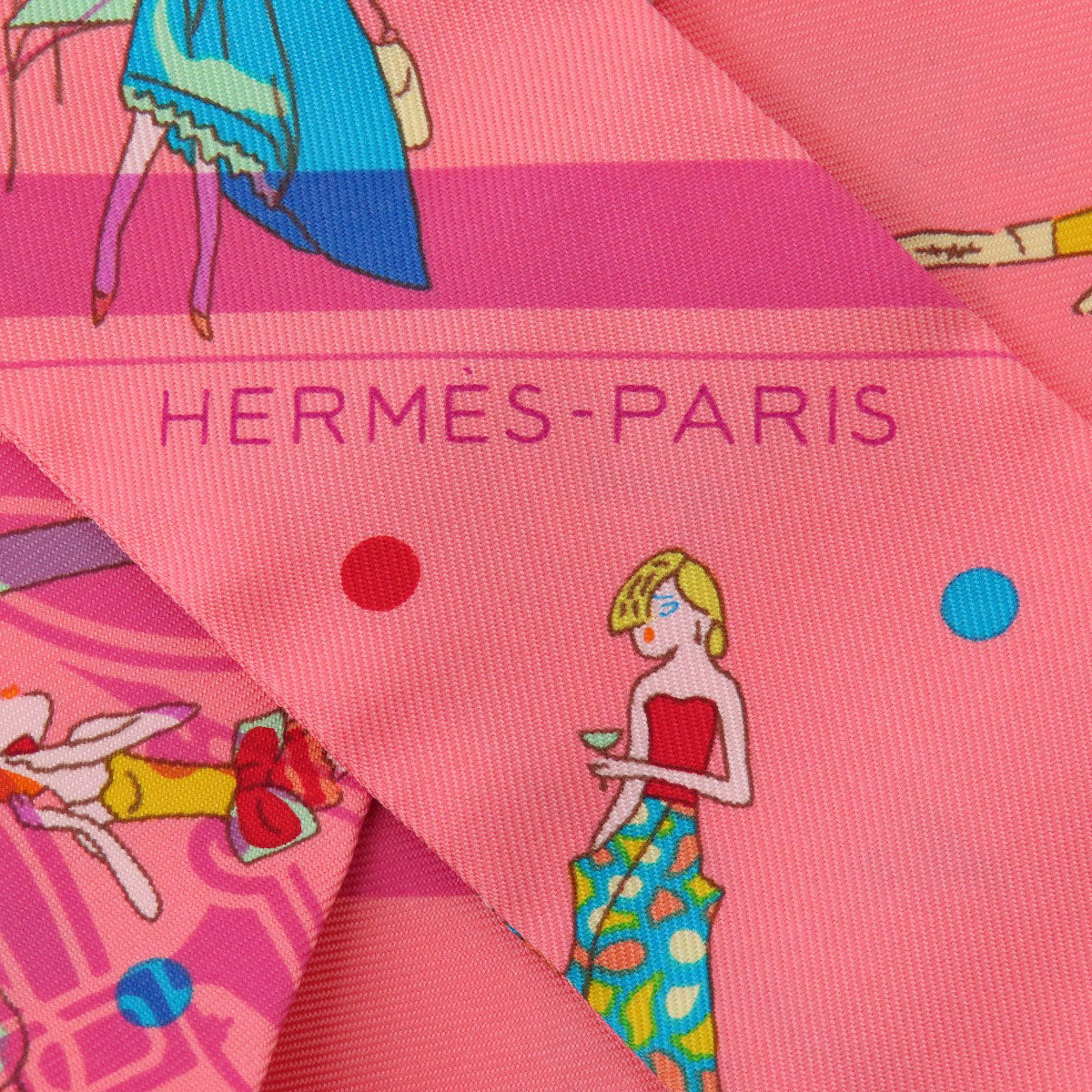HERMES scarf silk pink Twilly Women  d