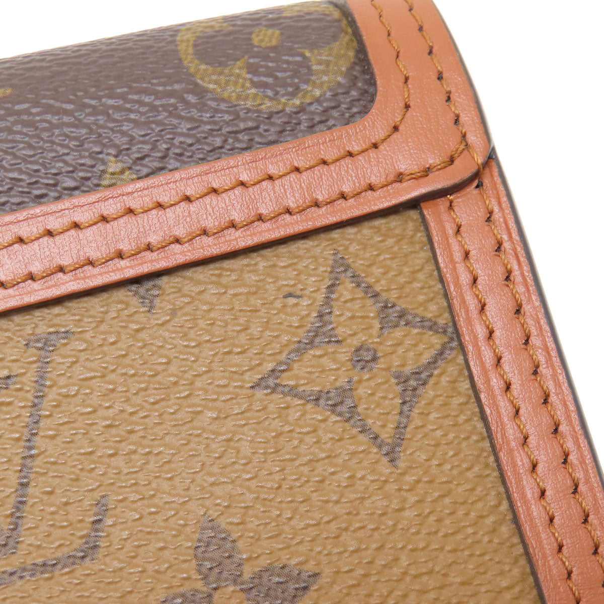 LOUIS VUITTON Bifold Wallet M68725 Monogram reverse Brown Portefeuille Daufine Compact Women  d