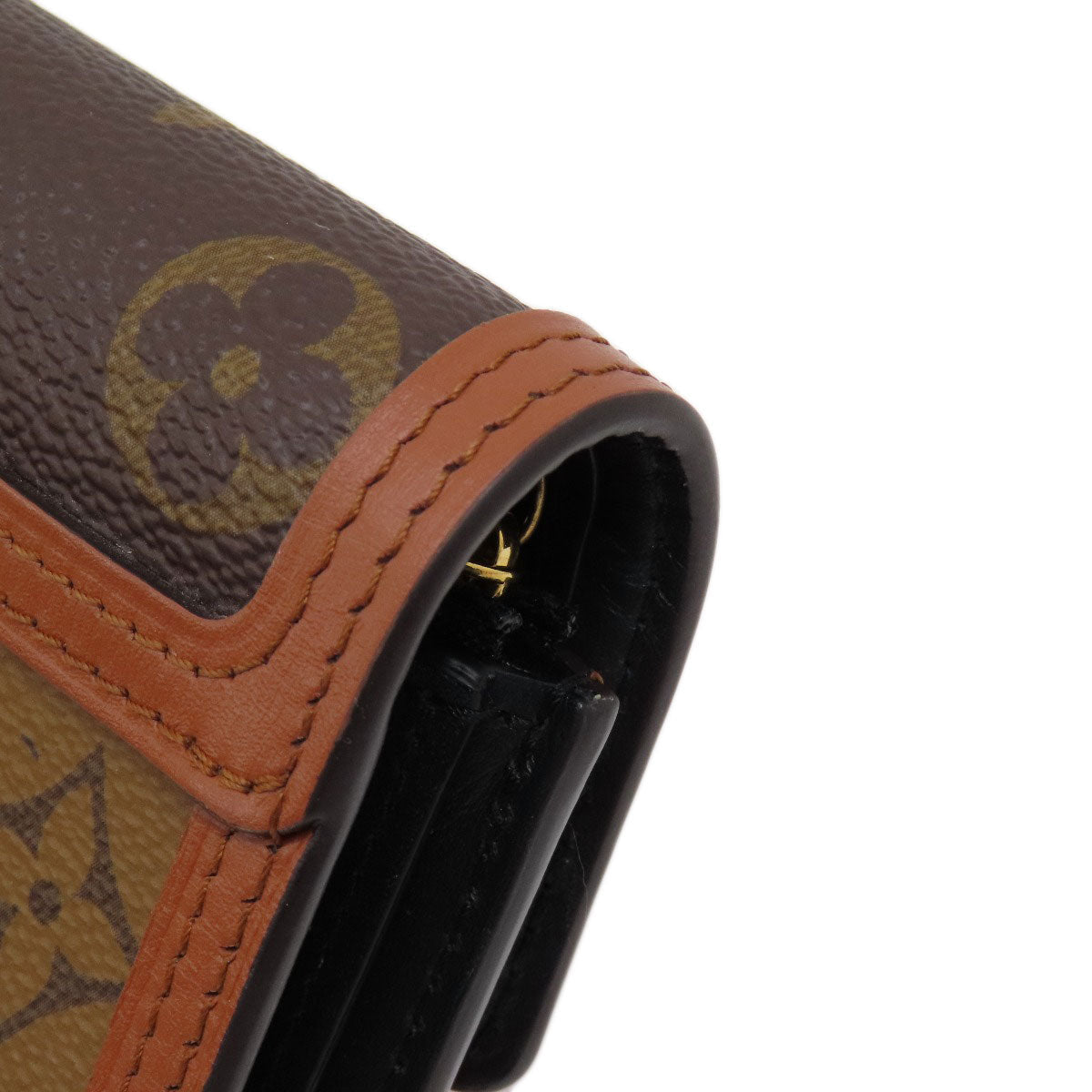 LOUIS VUITTON Bifold Wallet M68725 Monogram reverse Brown Portefeuille Daufine Compact Women  d