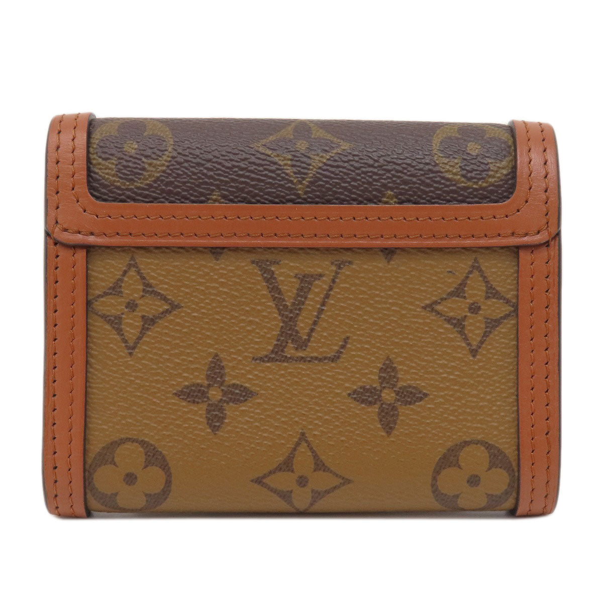 LOUIS VUITTON Bifold Wallet M68725 Monogram reverse Brown Portefeuille Daufine Compact Women  d
