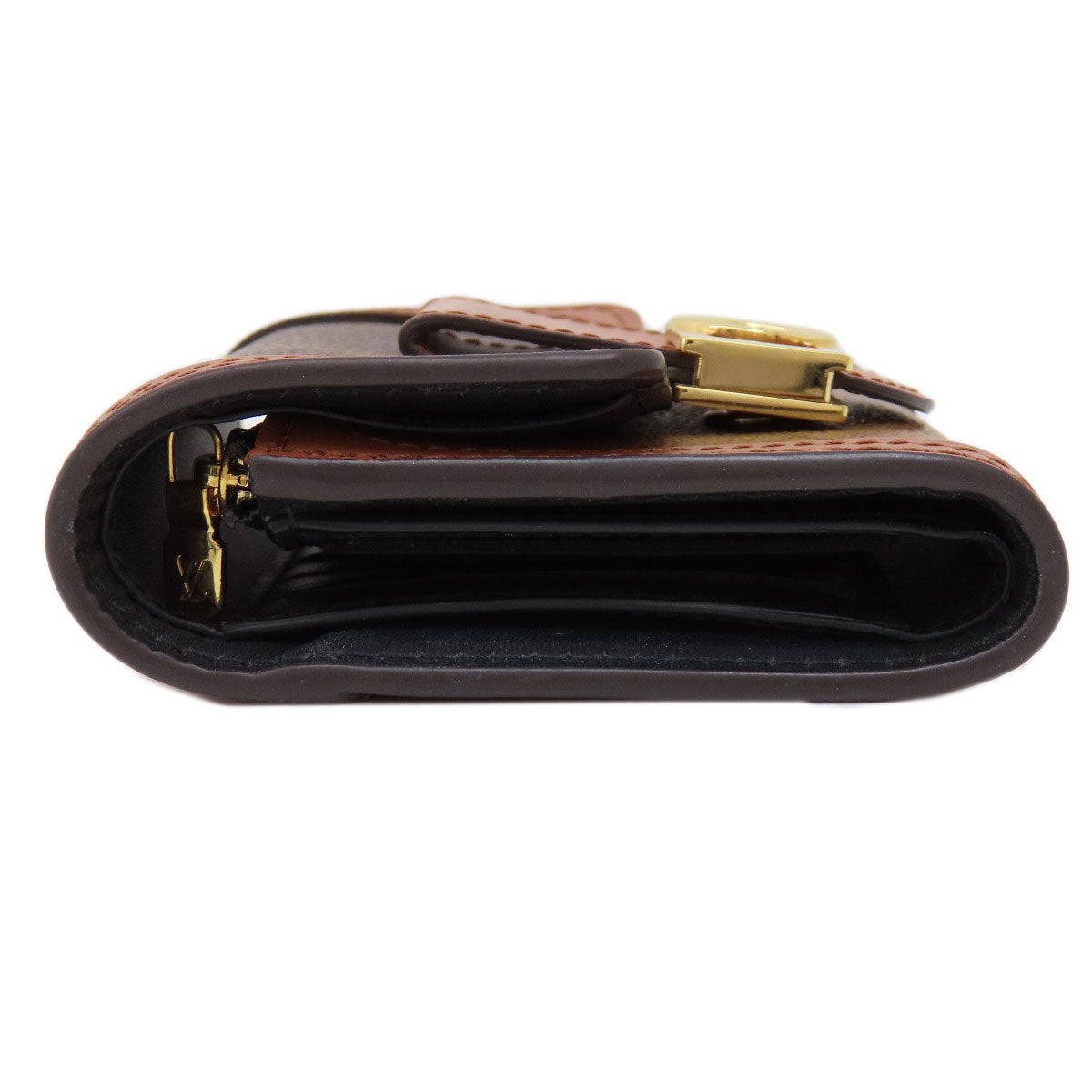 LOUIS VUITTON Bifold Wallet M68725 Monogram reverse Brown Portefeuille Daufine Compact Women  d
