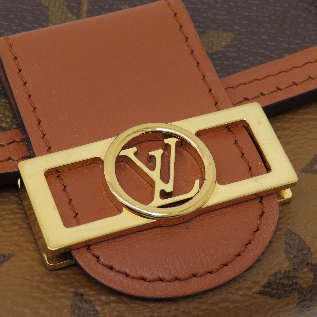 LOUIS VUITTON Bifold Wallet M68725 Monogram reverse Brown Portefeuille Daufine Compact Women  d