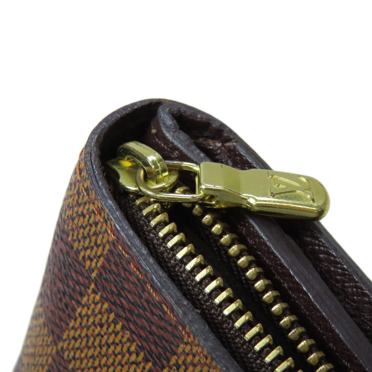 LOUIS VUITTON Bifold Wallet M61668 Damier canvas Brown Compact zip Women  d