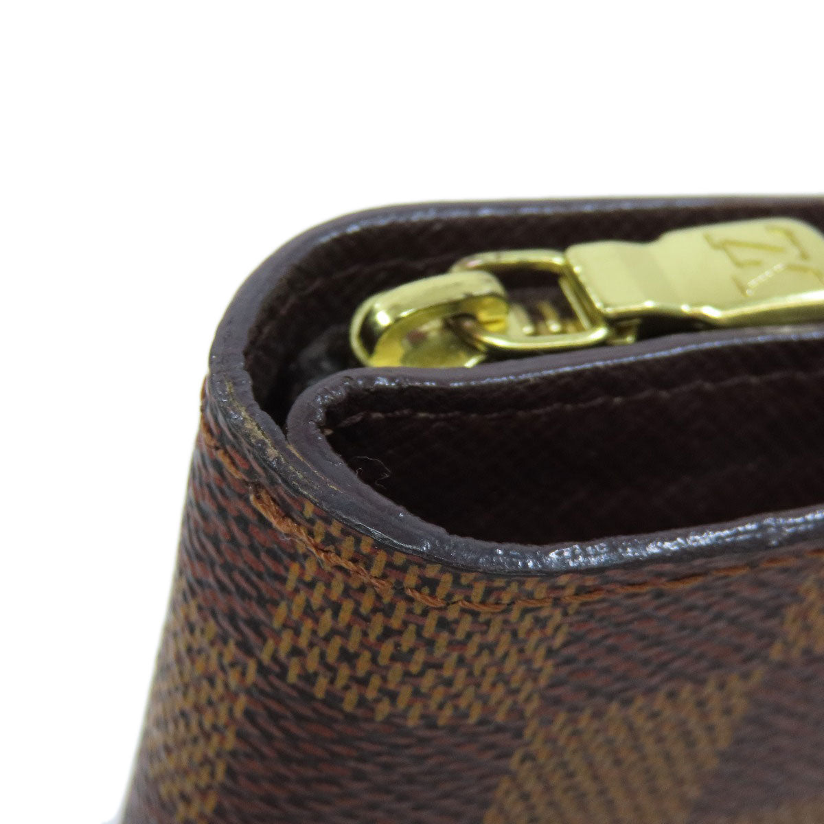 LOUIS VUITTON Bifold Wallet M61668 Damier canvas Brown Compact zip Women  d