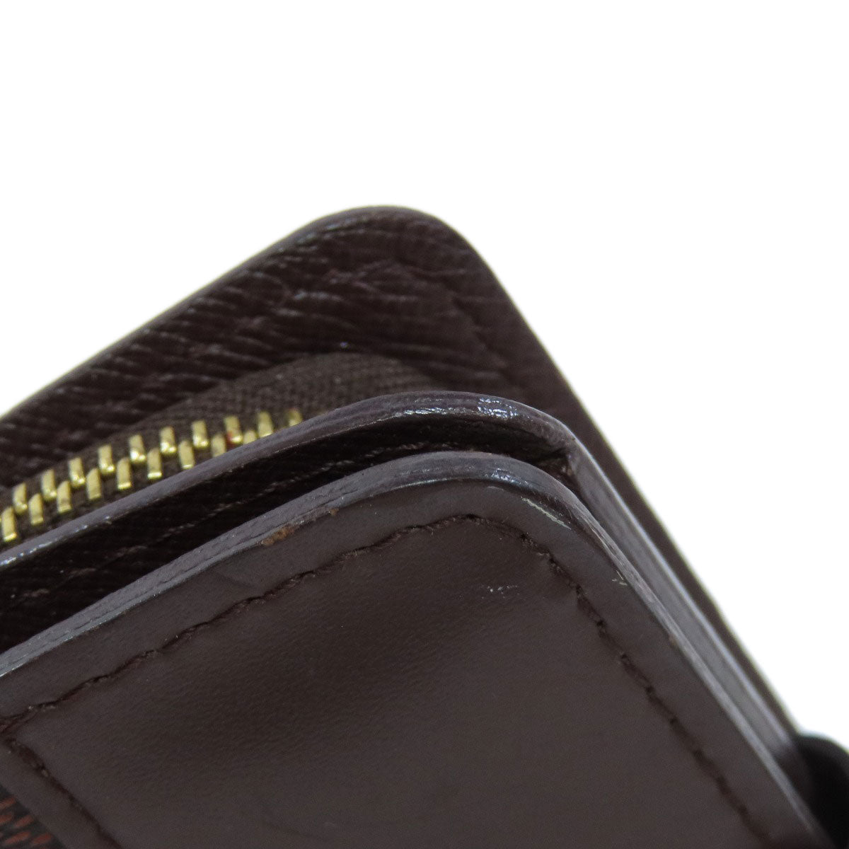 LOUIS VUITTON Bifold Wallet M61668 Damier canvas Brown Compact zip Women  d