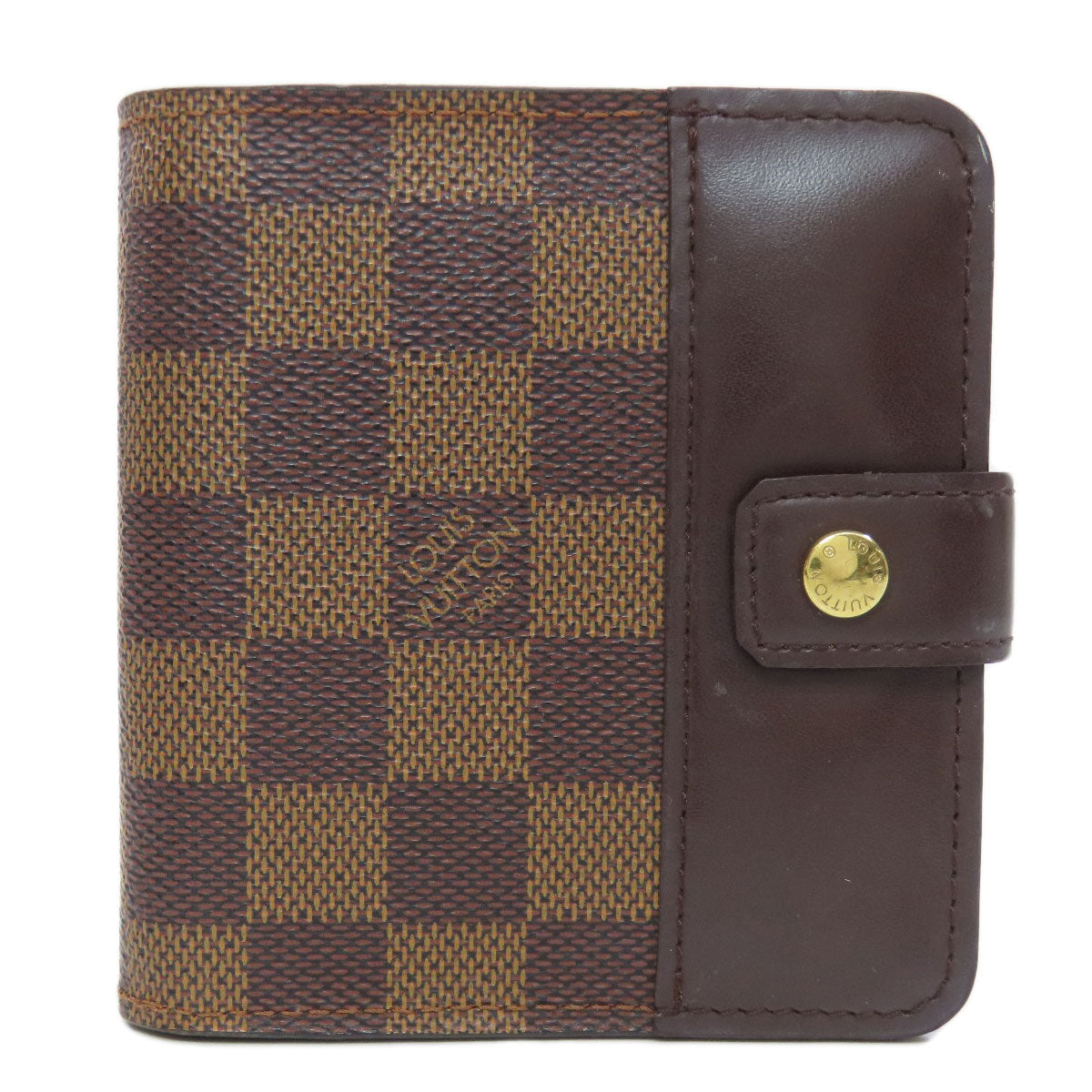 LOUIS VUITTON Bifold Wallet M61668 Damier canvas Brown Compact zip Women  d