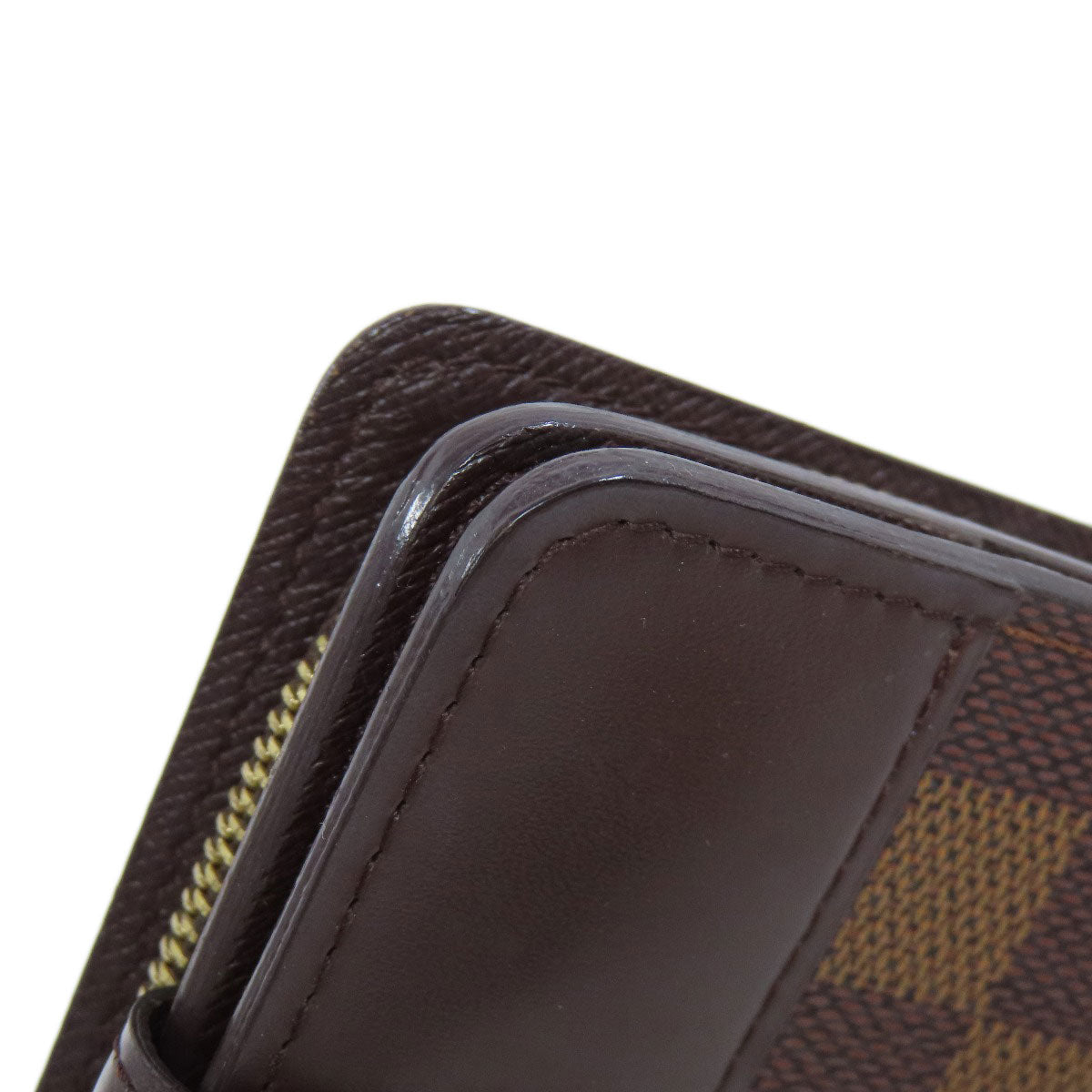 LOUIS VUITTON Bifold Wallet M61668 Damier canvas Brown Compact zip Women  d