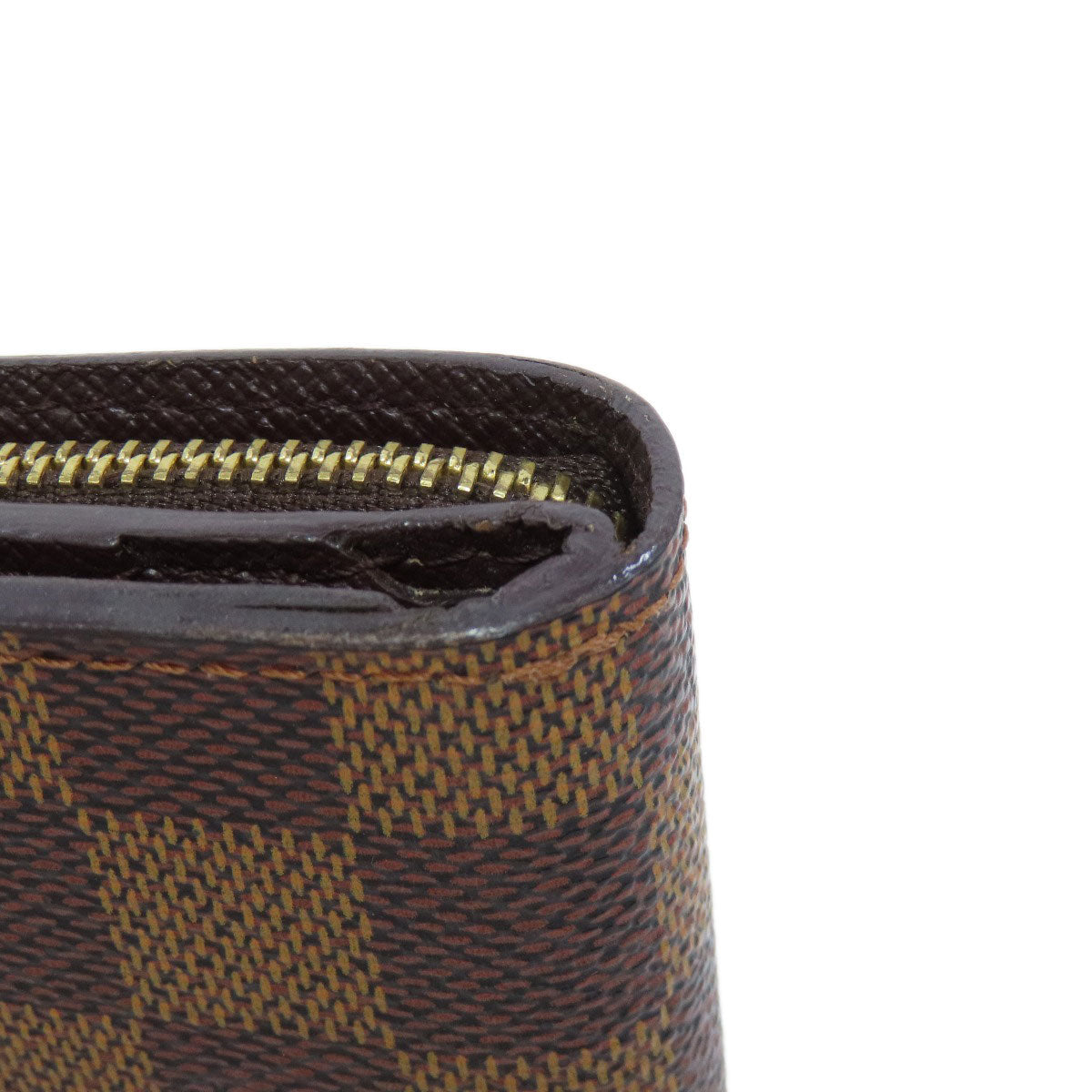 LOUIS VUITTON Bifold Wallet M61668 Damier canvas Brown Compact zip Women  d