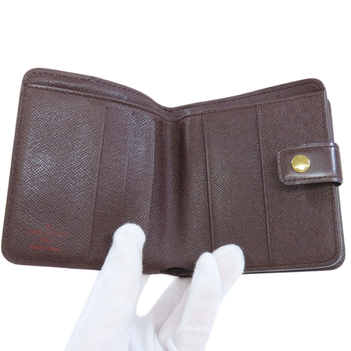 LOUIS VUITTON Bifold Wallet M61668 Damier canvas Brown Compact zip Women  d