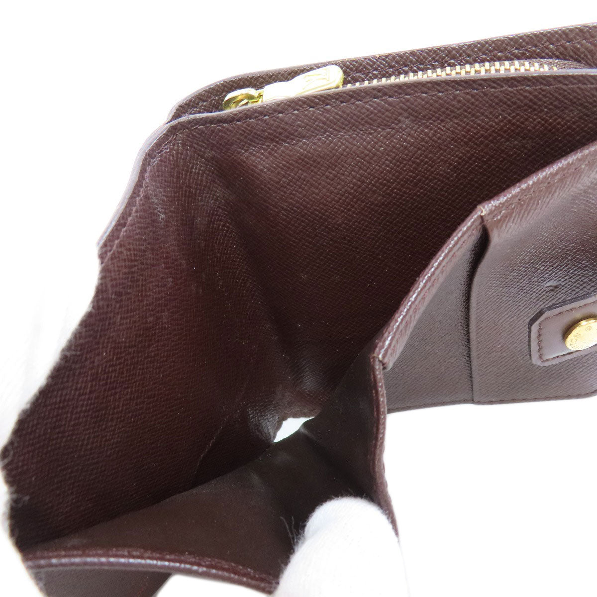 LOUIS VUITTON Bifold Wallet M61668 Damier canvas Brown Compact zip Women  d