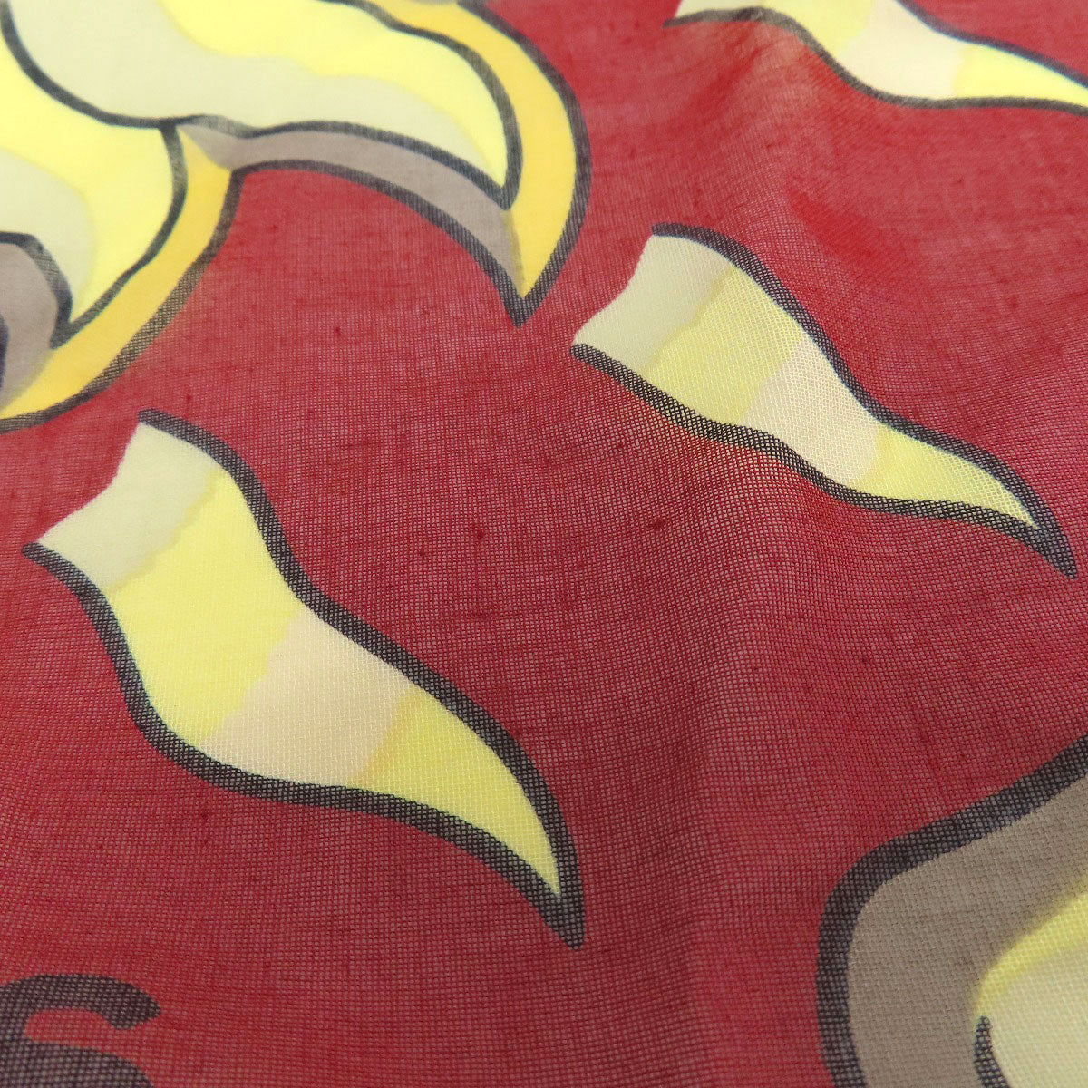 HERMES Stall cotton Brown Sun pattern large scarf Women  d