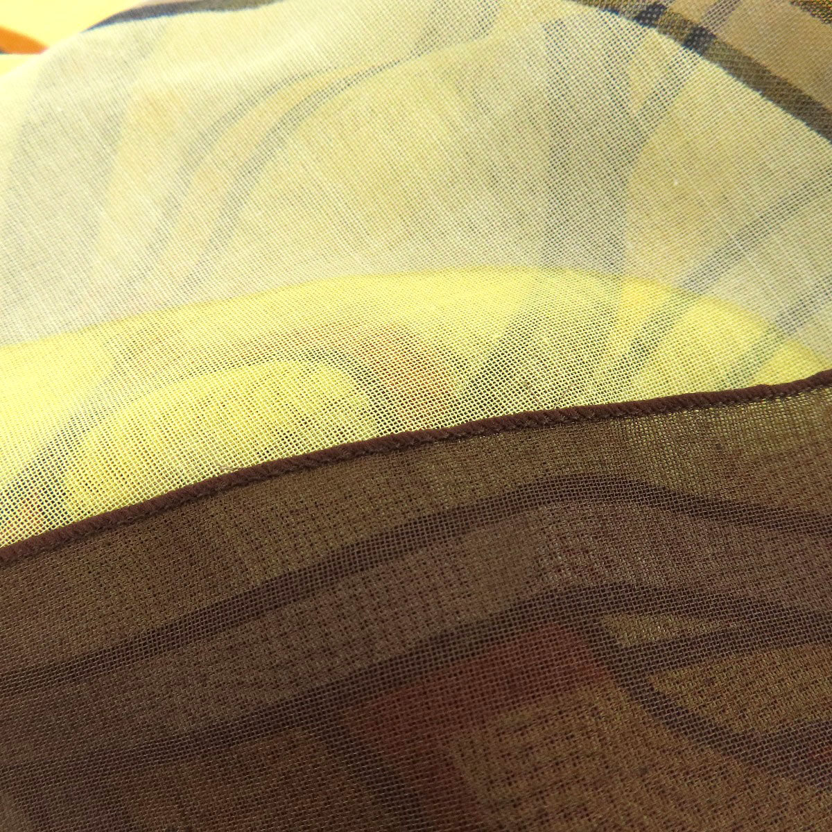 HERMES Stall cotton Brown Sun pattern large scarf Women  d