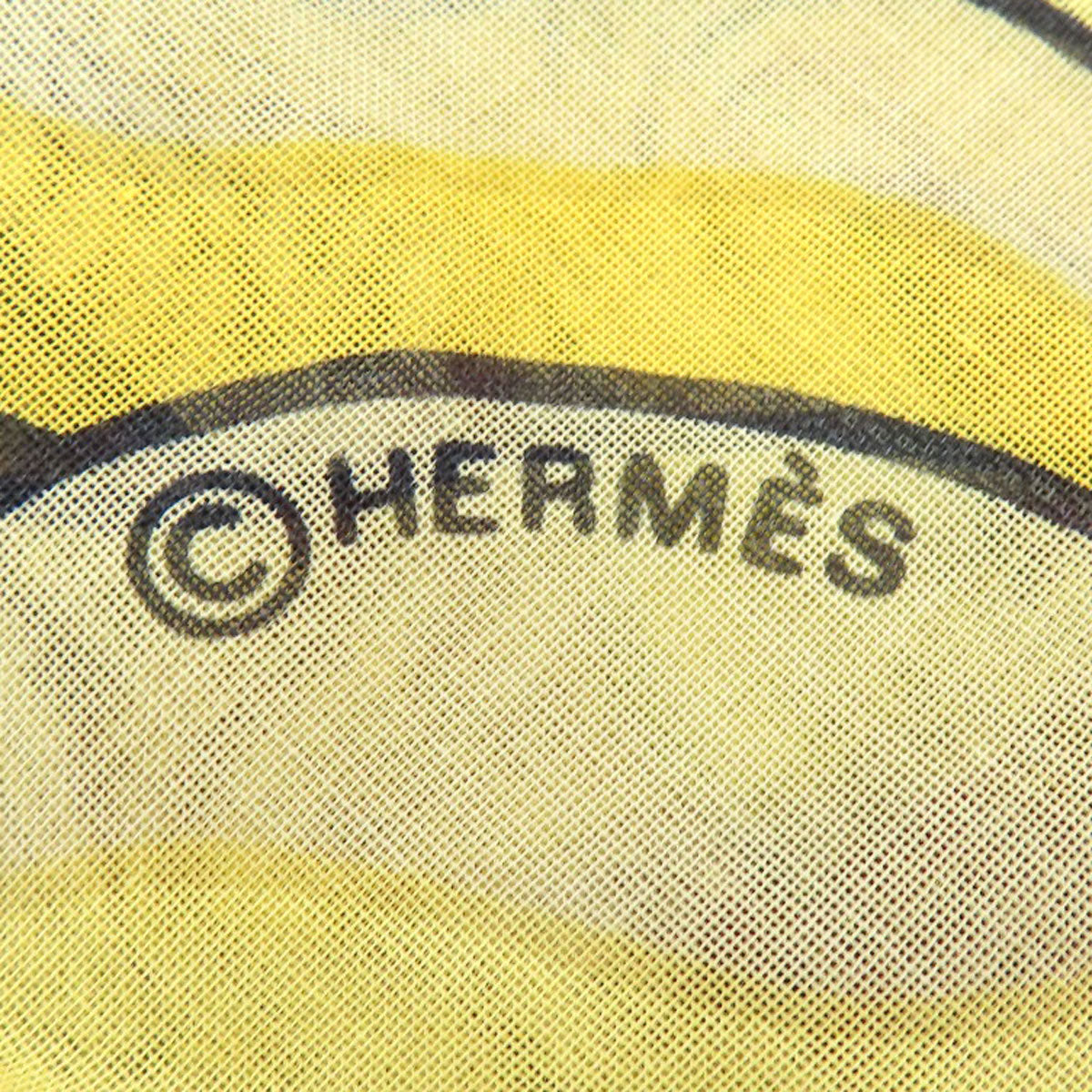 HERMES Stall cotton Brown Sun pattern large scarf Women  d