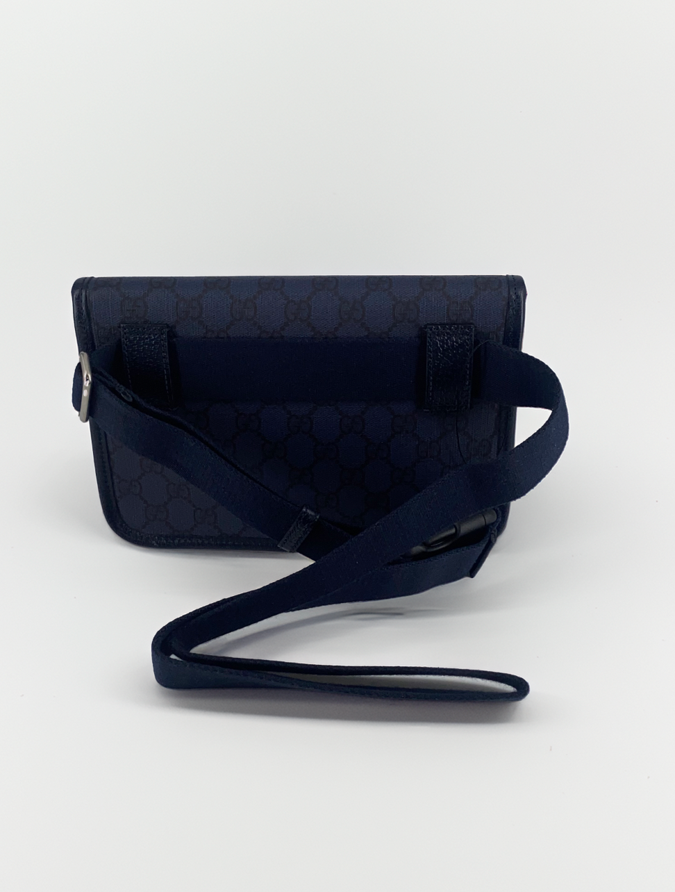 Gucci Flap Belt Bag Gg Canvas Navy Canvas Shoulder Bag Bag ( )