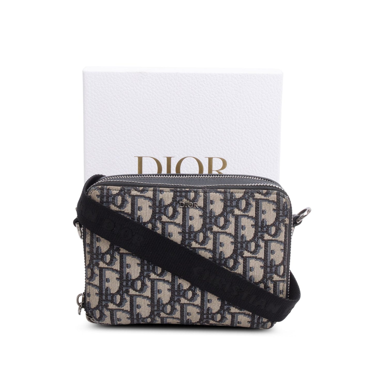 Christion Dior 2020 Oblique Jacquard Zipped Pouch Crossbody