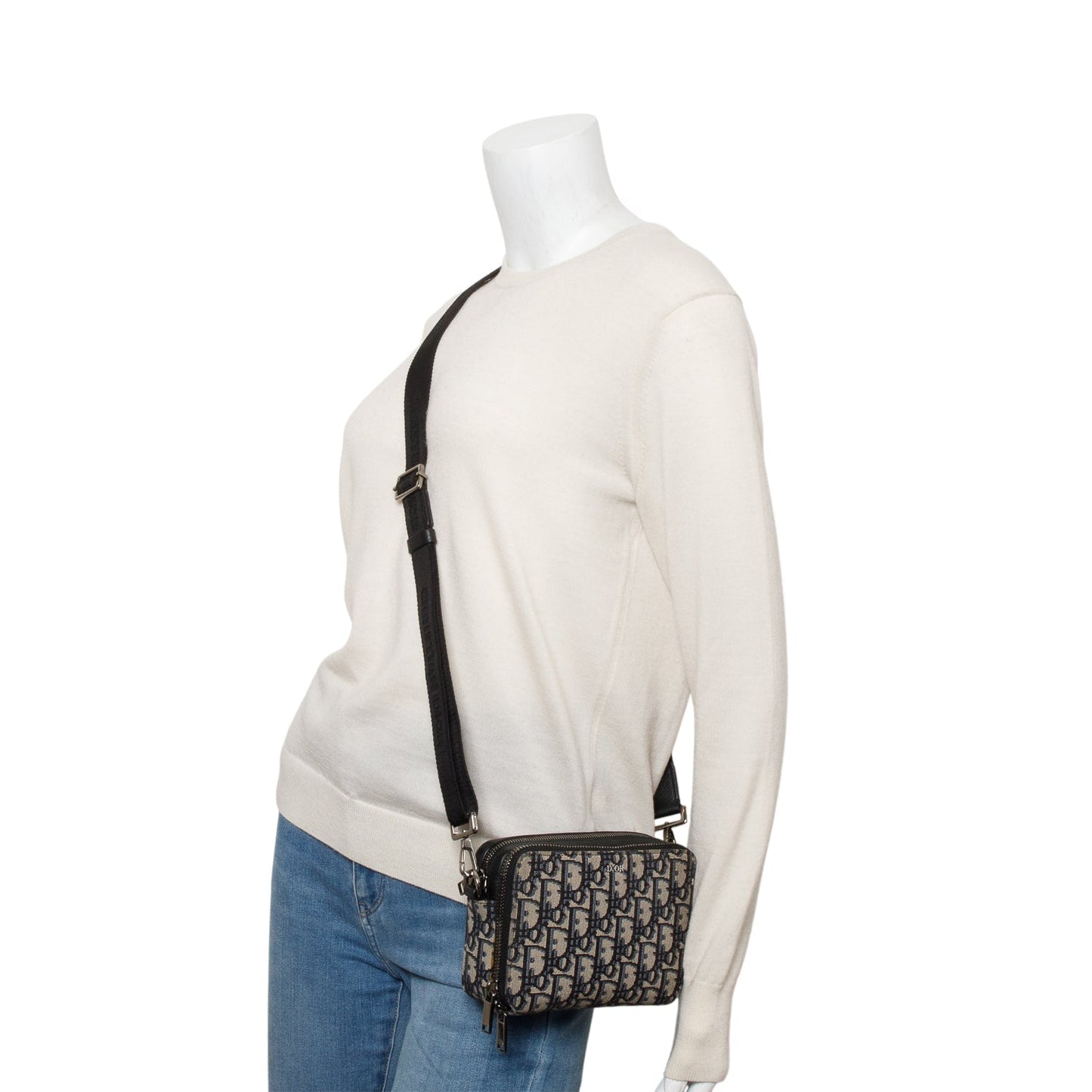 Christion Dior 2020 Oblique Jacquard Zipped Pouch Crossbody