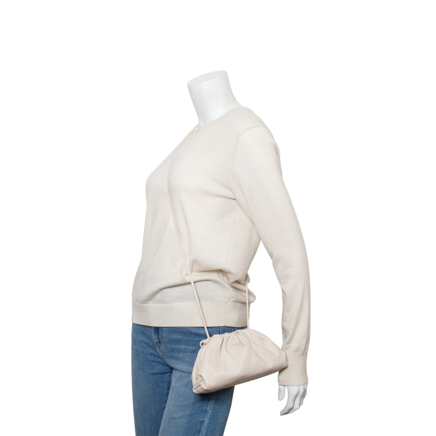Bottega Veneta White Butter Calfskin Leather The Mini Pouch