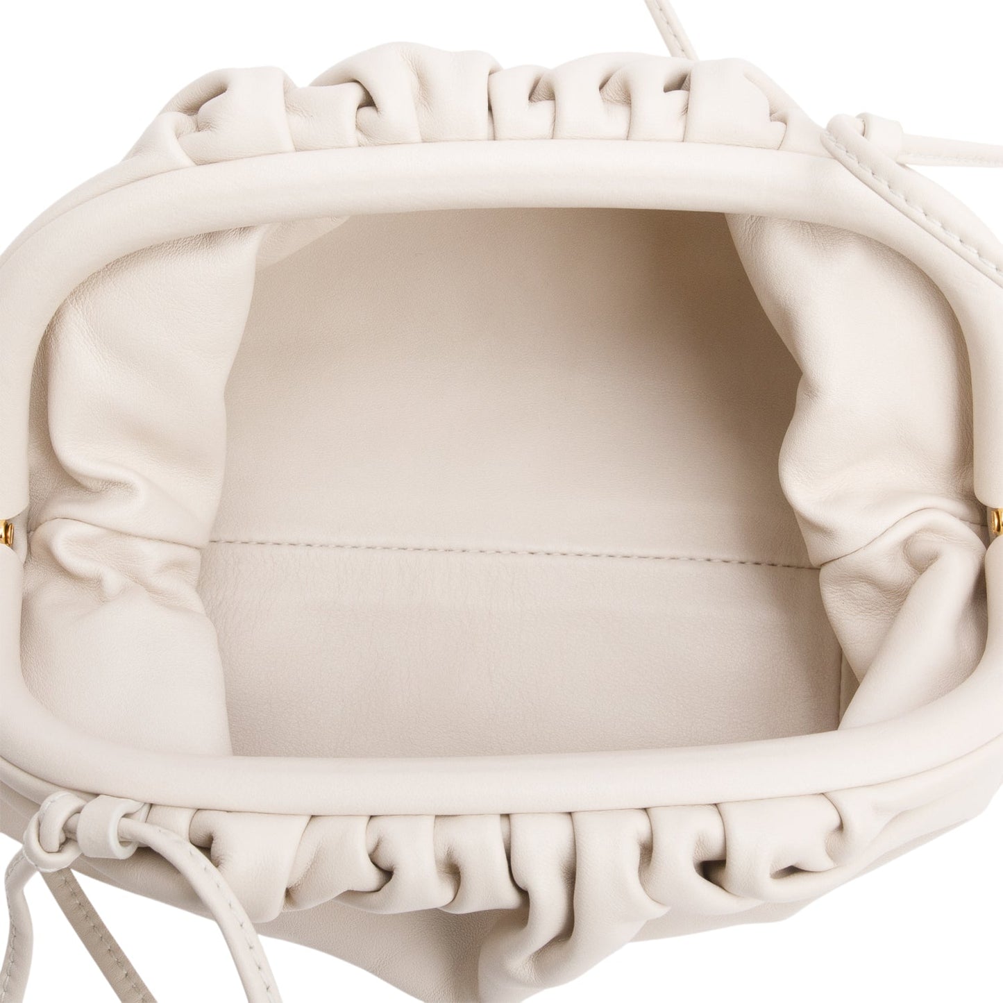 Bottega Veneta White Butter Calfskin Leather The Mini Pouch