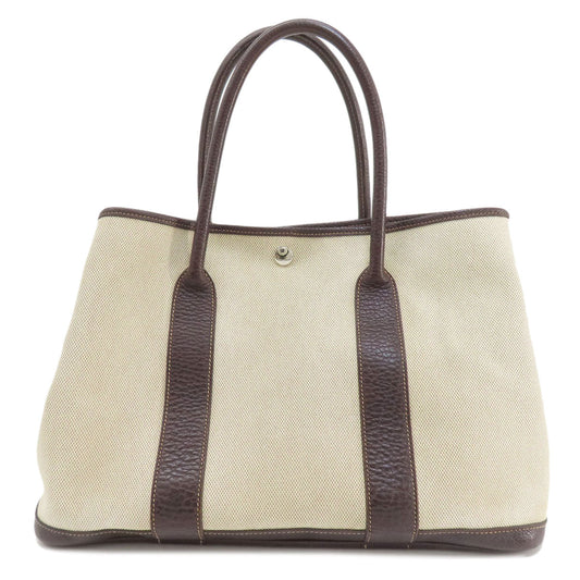 HERMES Tote Bag Tower ash beige Garden Party PM Maroon SilverMetal Women  d