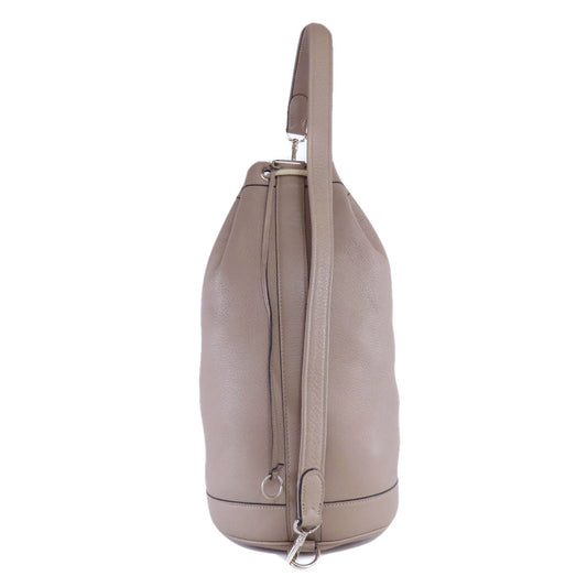 HERMES Tote Bag Calfskin gray Lunch one belt Women  d