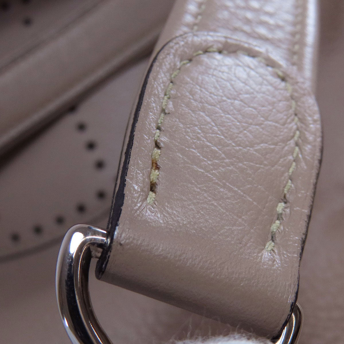 HERMES Tote Bag Calfskin gray Lunch one belt Women  d