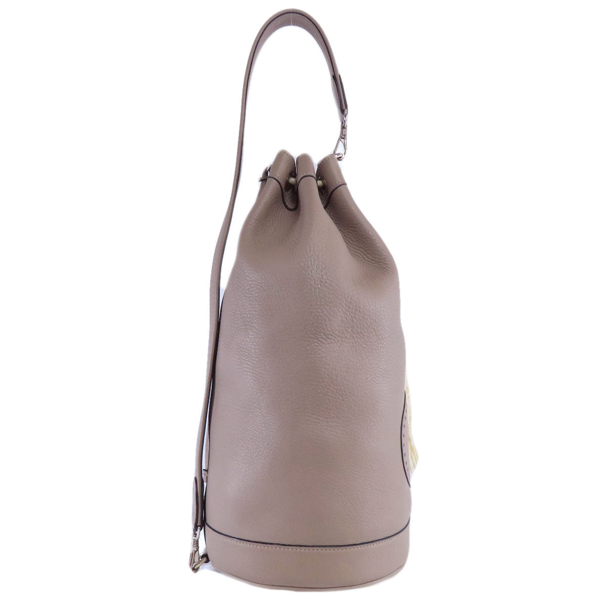 HERMES Tote Bag Calfskin gray Lunch one belt Women  d