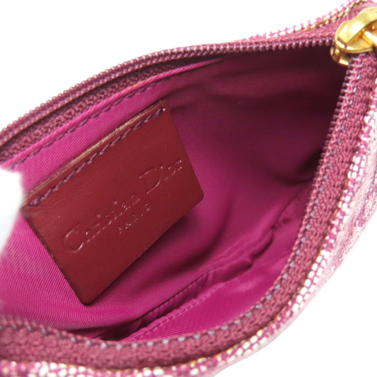 Christian Dior Coin case canvas Red Saddle Trotter Pattern Women