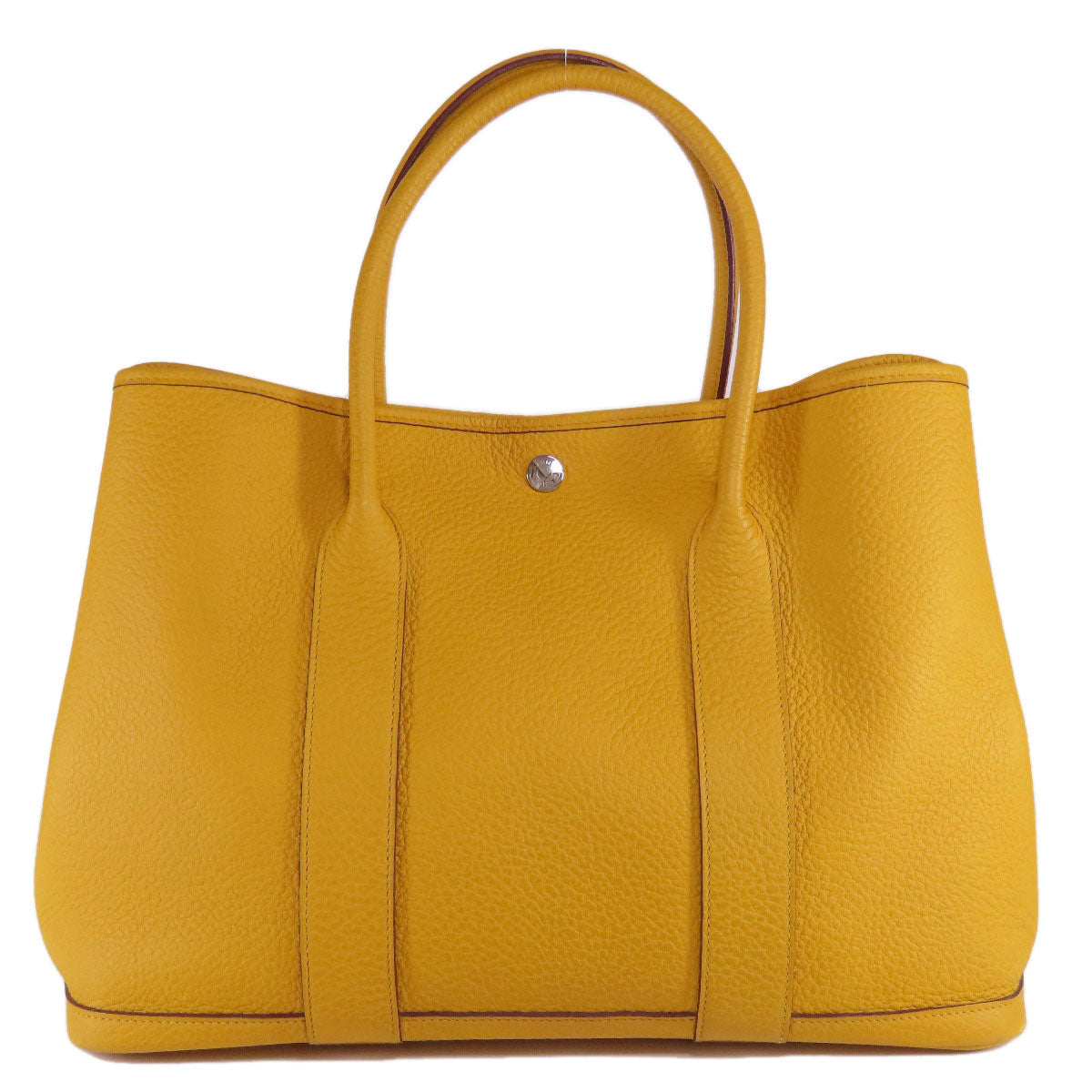 HERMES Tote Bag Country yellow Garden Party PM Jaune Ambre SilverMetal Women  d