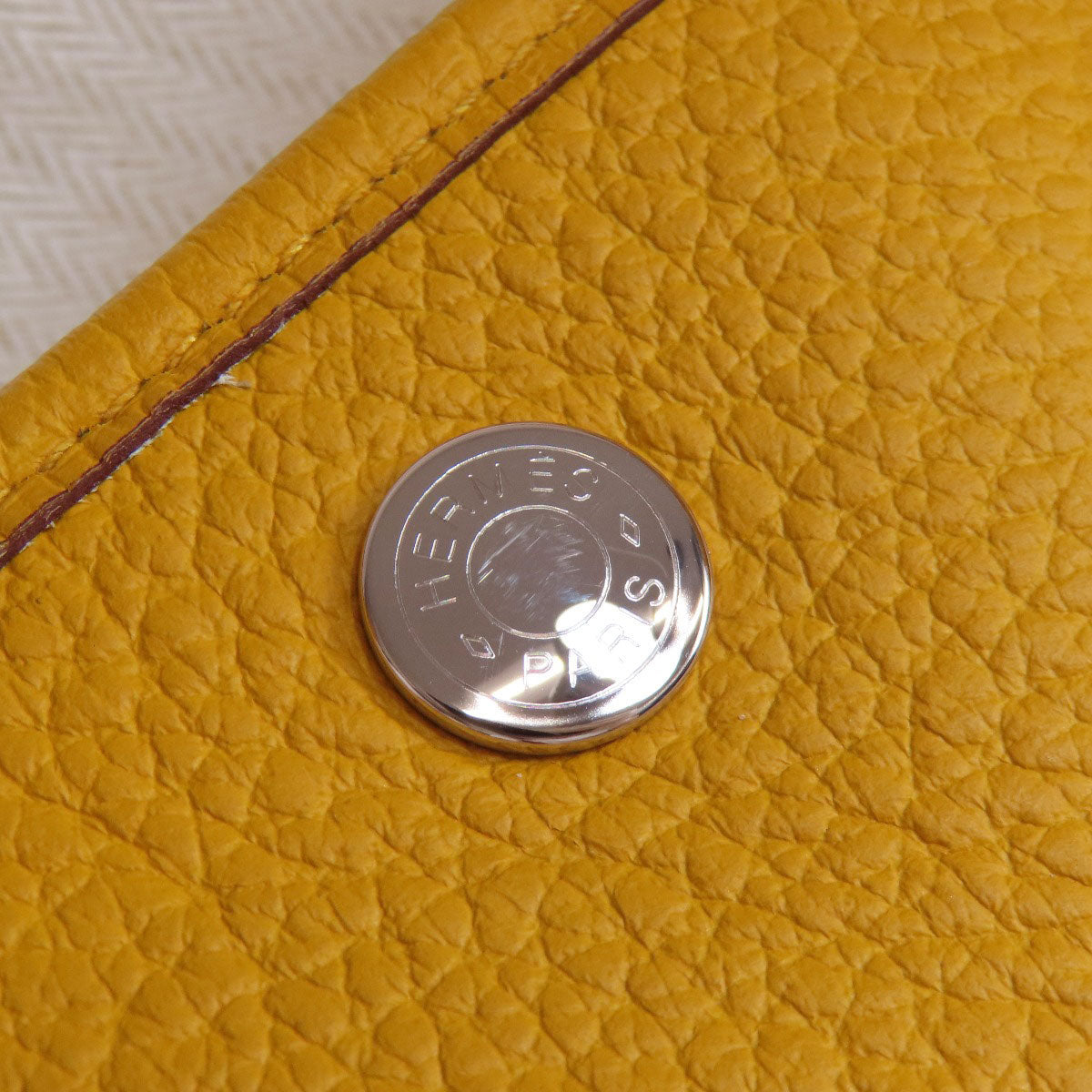 HERMES Tote Bag Country yellow Garden Party PM Jaune Ambre SilverMetal Women  d