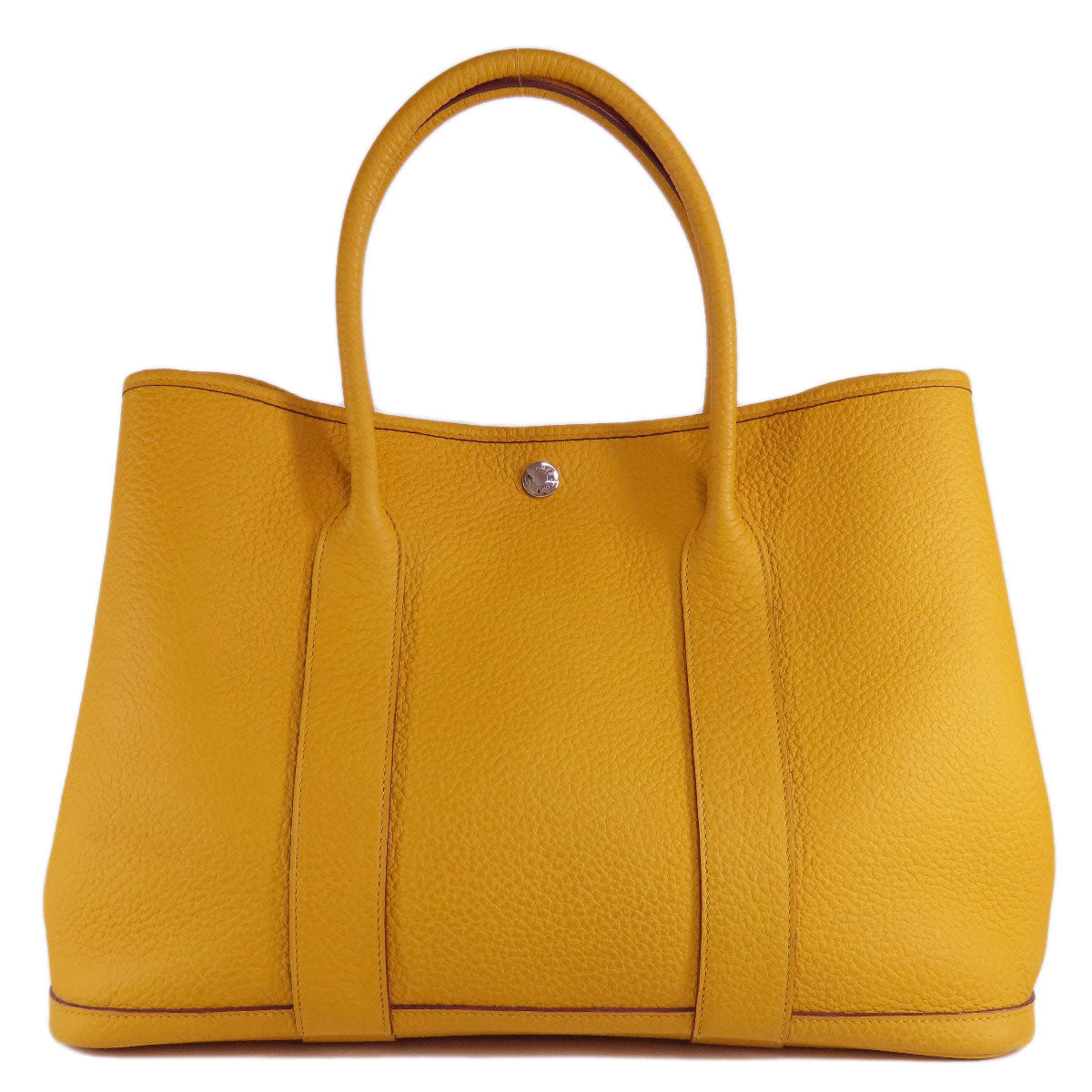 HERMES Tote Bag Country yellow Garden Party PM Jaune Ambre SilverMetal Women  d