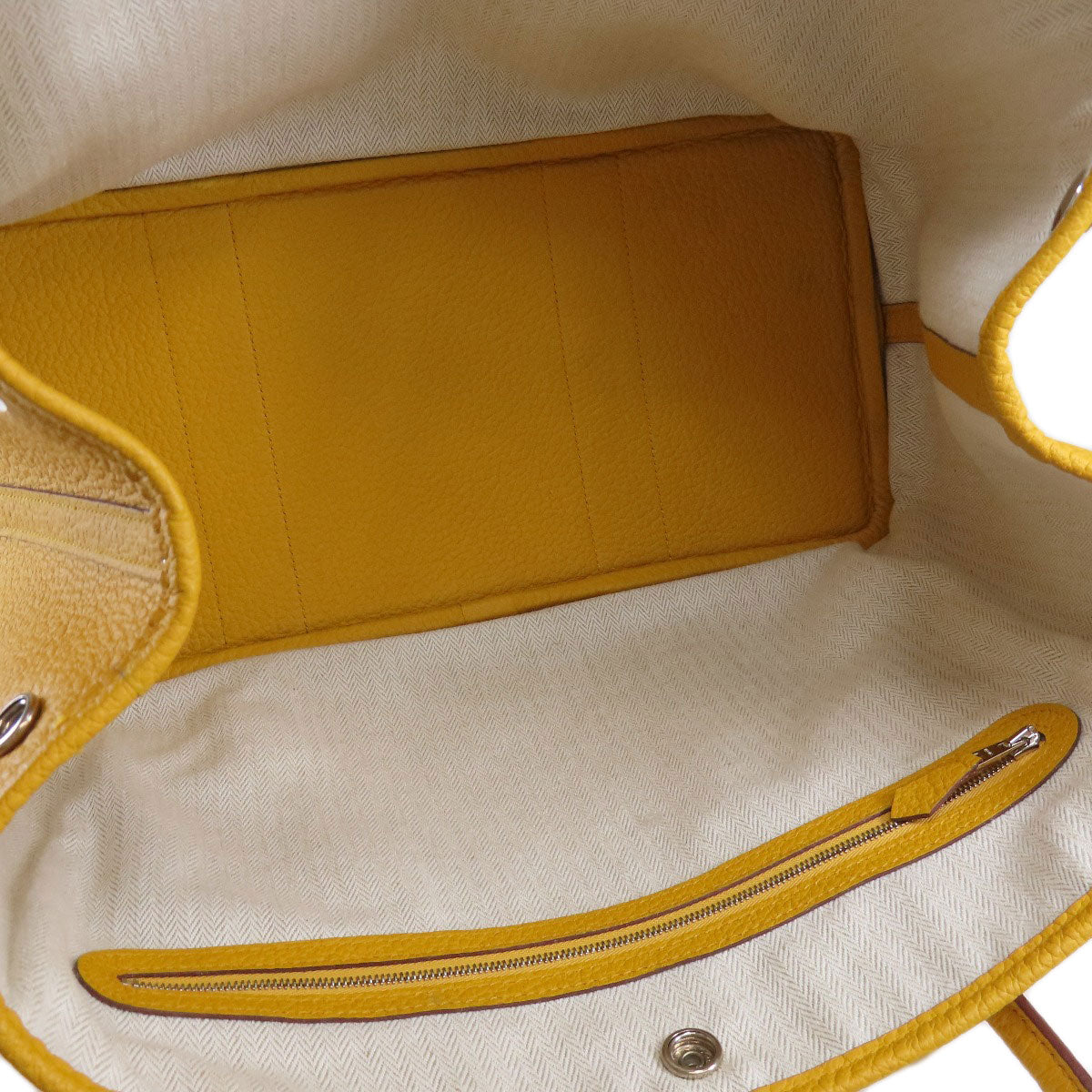 HERMES Tote Bag Country yellow Garden Party PM Jaune Ambre SilverMetal Women  d