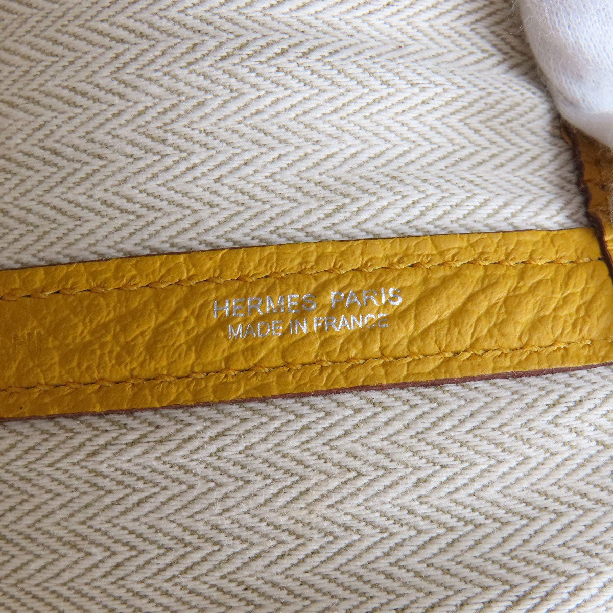 HERMES Tote Bag Country yellow Garden Party PM Jaune Ambre SilverMetal Women  d