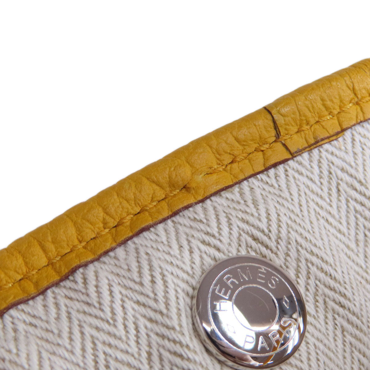 HERMES Tote Bag Country yellow Garden Party PM Jaune Ambre SilverMetal Women  d