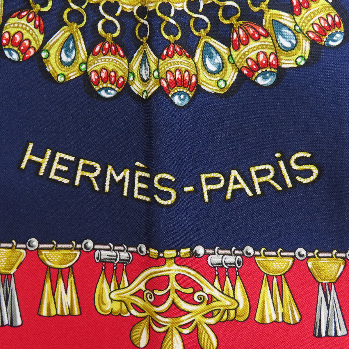 HERMES scarf silk Navy Carre90 Women  d