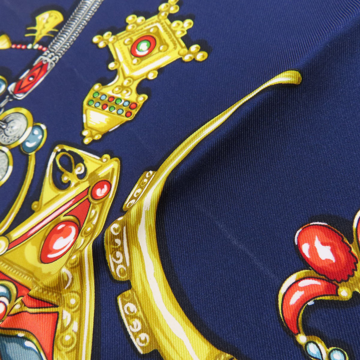 HERMES scarf silk Navy Carre90 Women  d