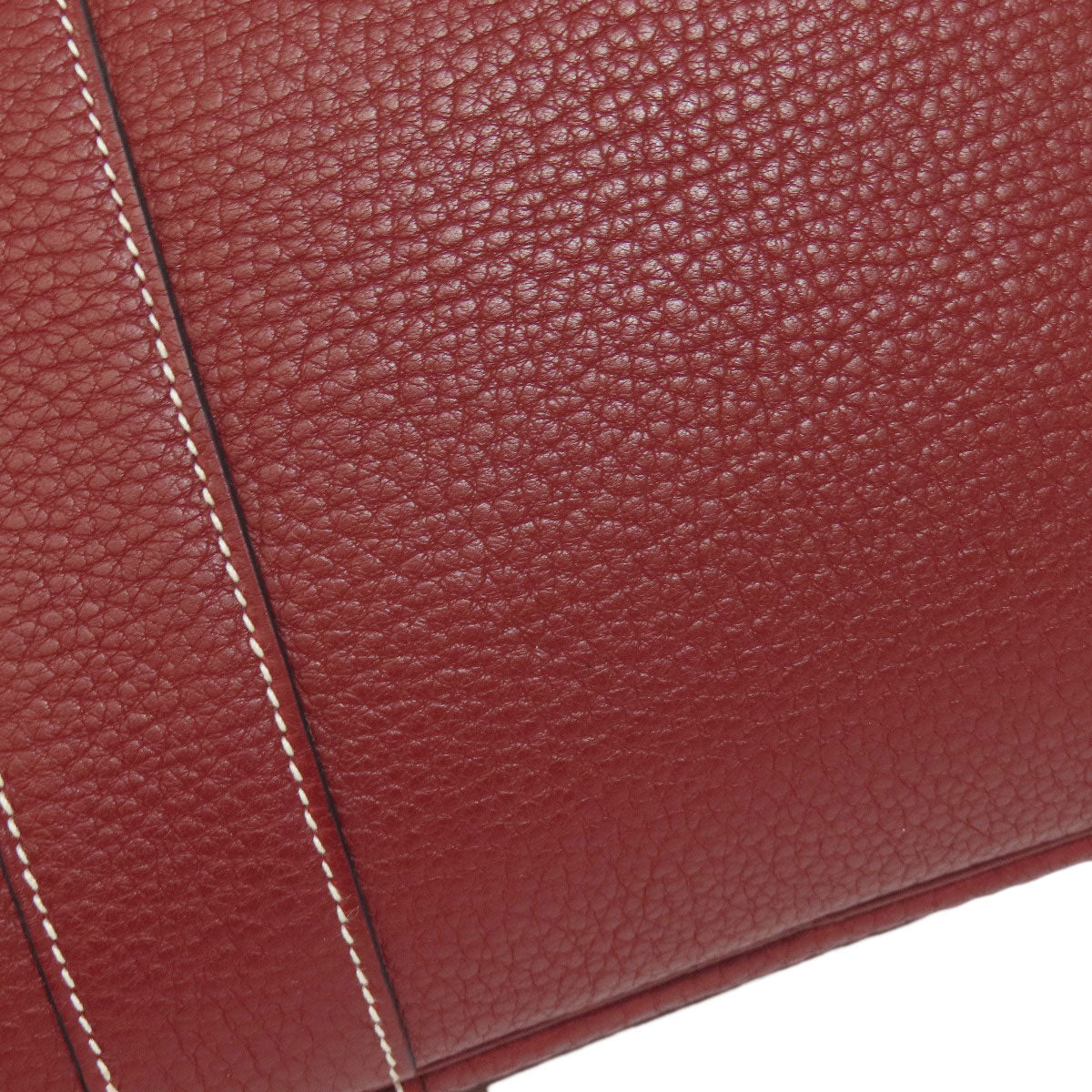 HERMES Tote Bag Taurillon Clemence Red Garden Party PM SilverMetal Women  d