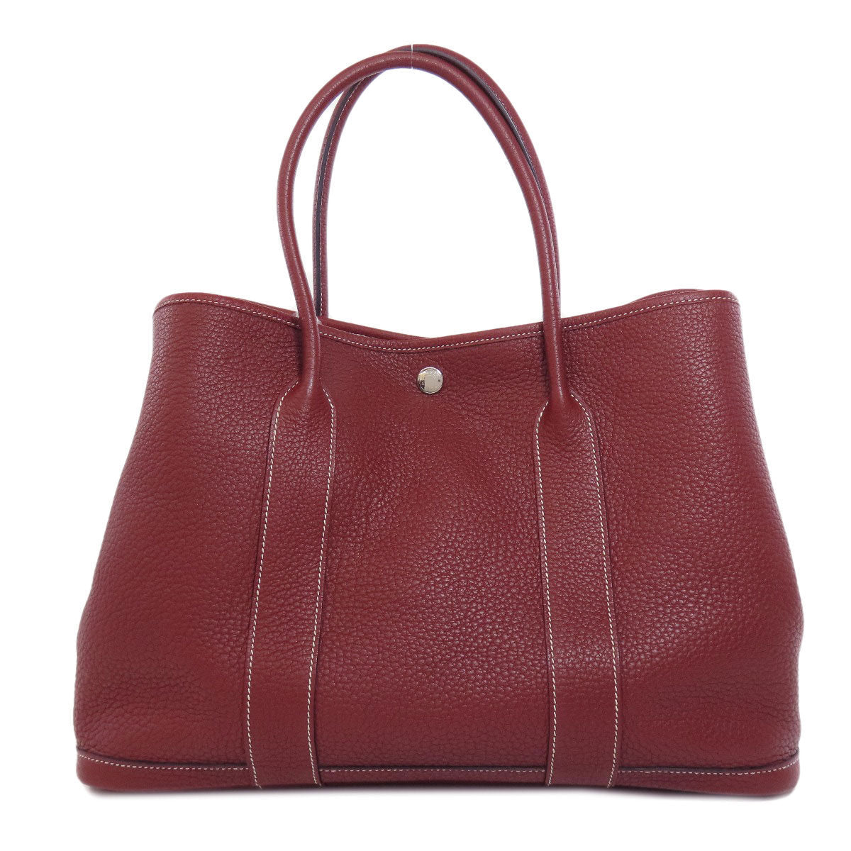 HERMES Tote Bag Taurillon Clemence Red Garden Party PM SilverMetal Women  d
