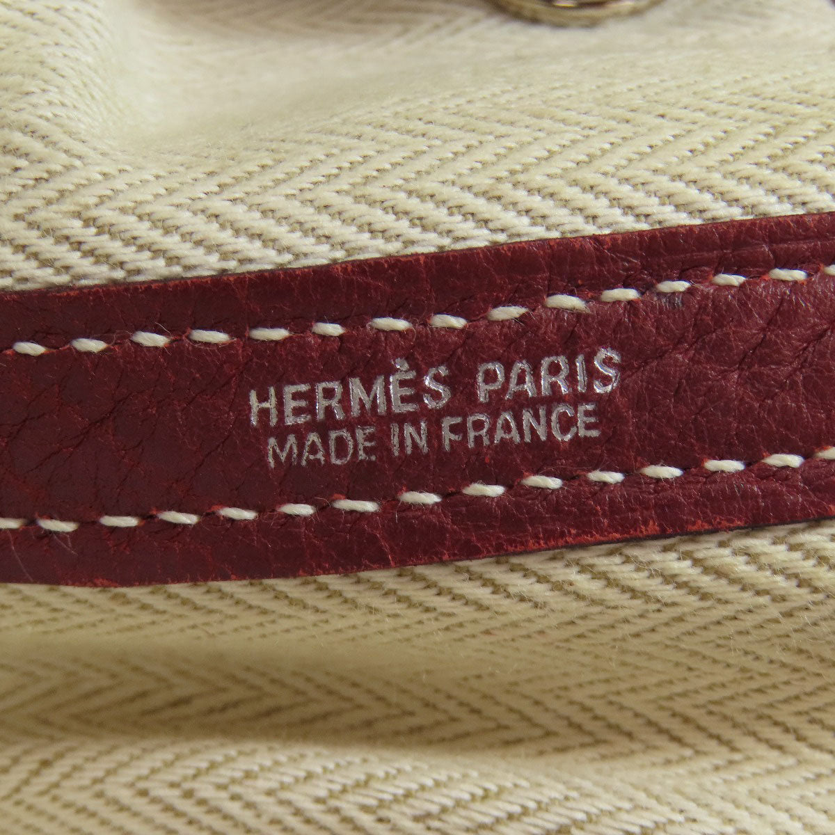 HERMES Tote Bag Taurillon Clemence Red Garden Party PM SilverMetal Women  d
