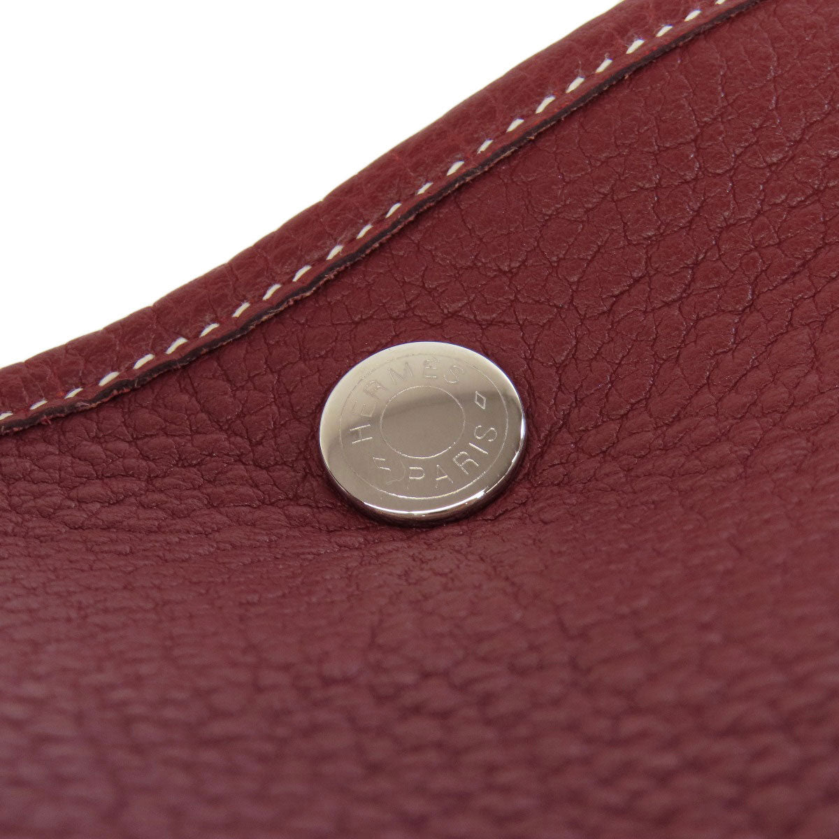 HERMES Tote Bag Taurillon Clemence Red Garden Party PM SilverMetal Women  d